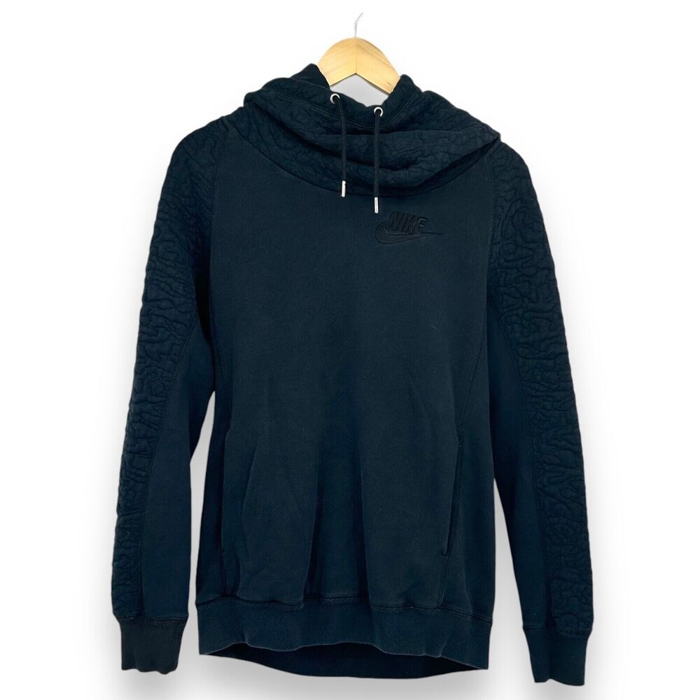 Nike Women's Quilted Rally Hoodie Cowl Neck Blue Size XS